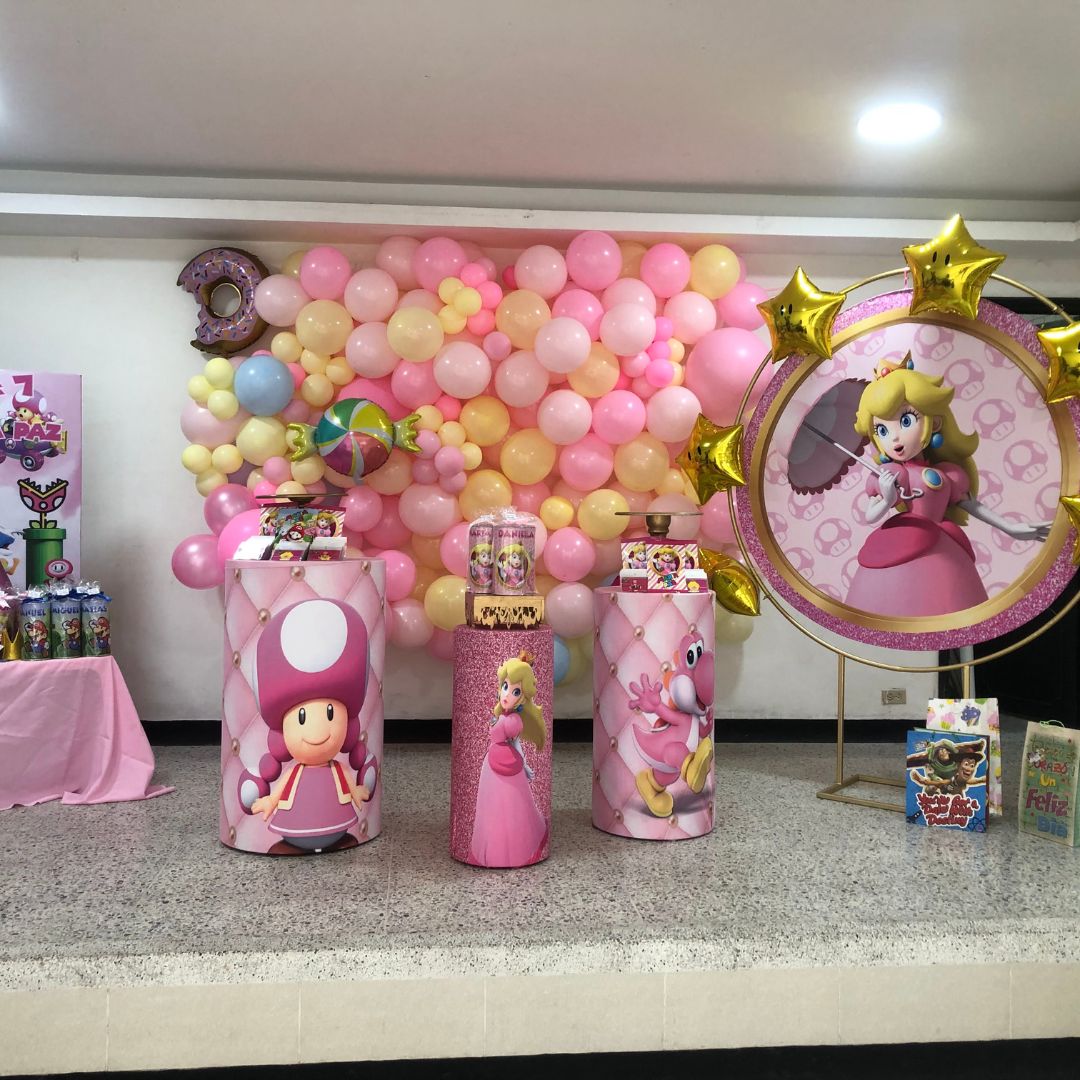 decoracion fiesta infantil peach